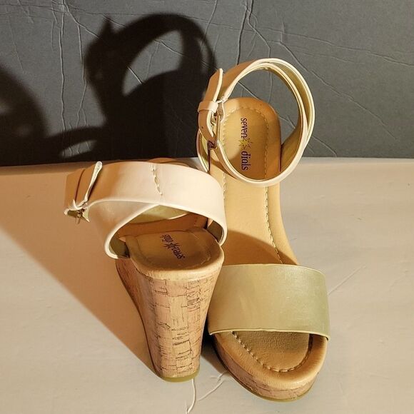 SEVEN DIALS  ANKLE STRAP OPEN TOE WEDGE STYLE HEEL SANDAL G1 - Picture 13 of 14